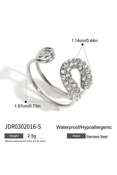 Peach Jewelry Απλό Μοντέρνο Γεωμετρικό Ασημί Δαχτυλίδι από Ανοξείδωτο Ατσάλι ...