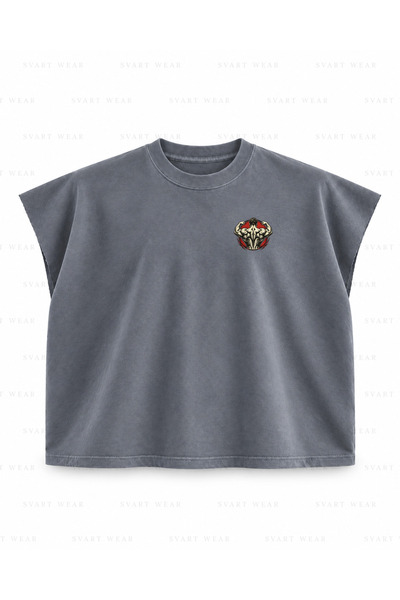 SVART WEAR Αμάνικο μπλουζάκι γυμναστικής με στάμπα ανατομίας μυών πλάτης - Αν...