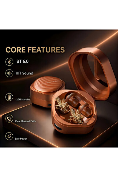 Mmctech Charmlı Klipsli Bluetooth Kulaklık Kablosuz ANC ENC Çift Mic Küpe Kulaklık