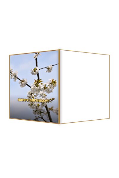 OEM Felicitare Aniversare Flori Delicate De Cires, Dimensiune 13.3x19.4cm Pli...