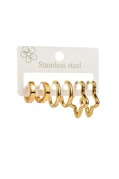 Peach Jewelry Σετ Σκουλαρικιών Κομψού Στυλ, Μονόχρωμο σε Χρυσό Απόχρωση, Κατα...