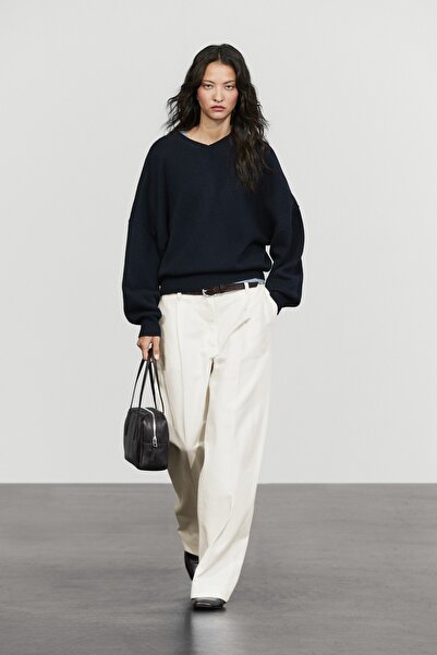 Massimo Dutti %100 Yün Oversize Triko Kazak