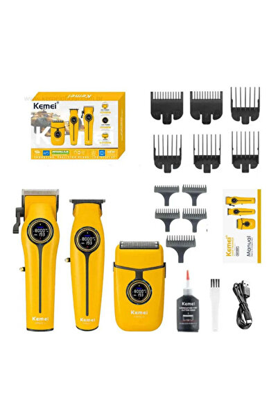 Kemei Set profesional 3-în-1 pentru bărbați, KM-8566, Aparat de tuns, Trimmer...