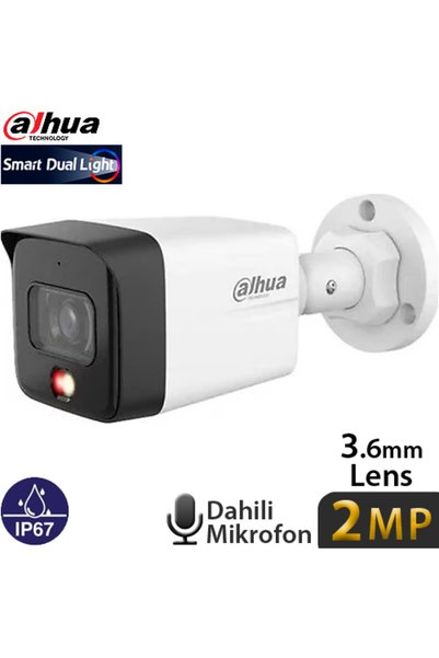 DAHUA (IPC-HFW1239TC1-SA-IL-0360B) 2MP 3.6MM SD KART DAH. MİK. METAL SMART IR BULLET IP KAMERA
