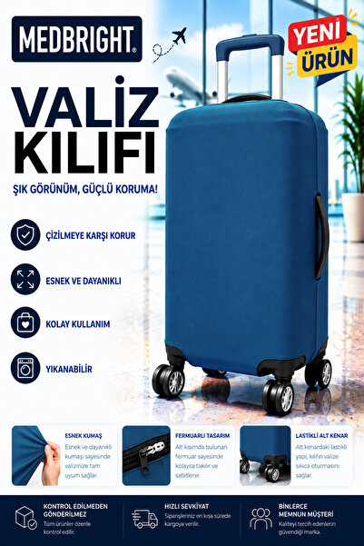 MEDBRIGHT Valiz Kılıfı Bavul Kılıfı Likralı Esnek Kumaş Ve Dayanıklı Valiz Kı...