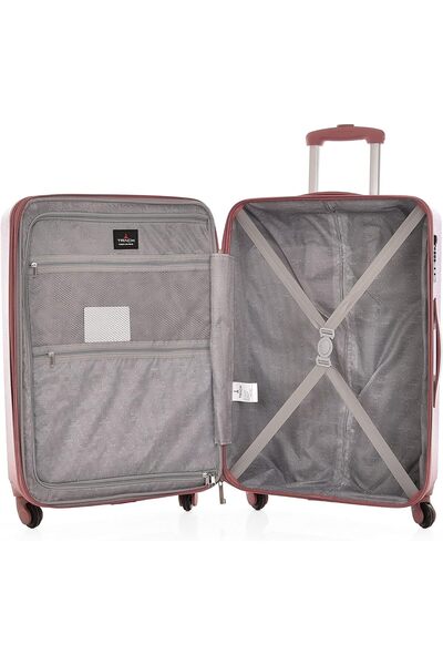 Track Hard-Shell Wheeled Luggage Set for Unisex, 4 Pieces, Sizes 28/24/20/12 Inch Cs171/4P in Caramel Pink