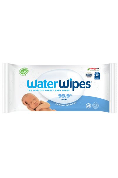 WaterWipes مناديل مبللة أصلية للأطفال خالية من البلاستيك 48 قطعة