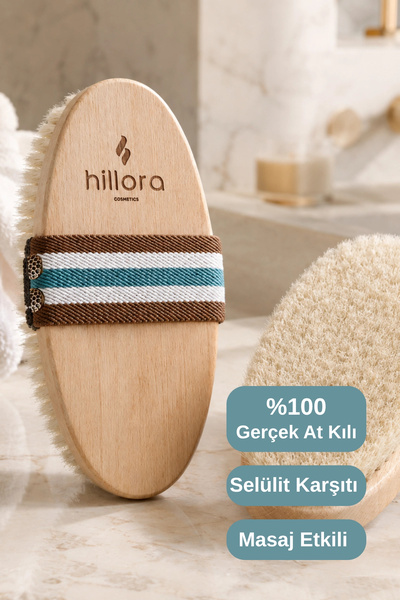 Hillora %100 Natural Horsehair Cellulite Brush