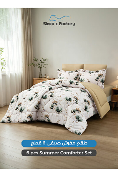 Sleep x Factory 6-Piece Reversible Double Sided Microfiber Comforter Set 200x...
