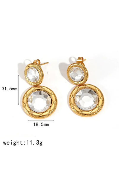 Peach Jewelry Σκουλαρίκια Μοντέρνου Στυλ, Απλά σε Σχήμα Σταγόνας, με Ένθετο Ζ...