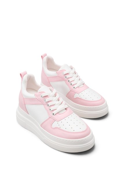 Riccon Mira Alba 8 cm Hidden Heeled Women's Sneaker 0012502 White Powder Skin