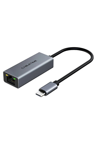 Cabletime αντάπτορας δικτύου CT-CML100-AG, USB-C, 100Mbps Ethernet, γκρι