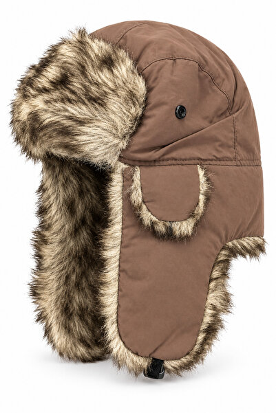 CosmoOutlet Unisex Pilot Beanie with Headphones, Fur-Lined Winter Hat