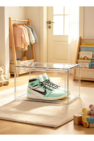 Generic Installation-free multi-layer shoe storage box - transparent visible ...