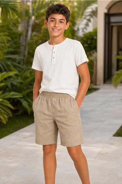 MARCO DONATELI Boys Linen Bermuda