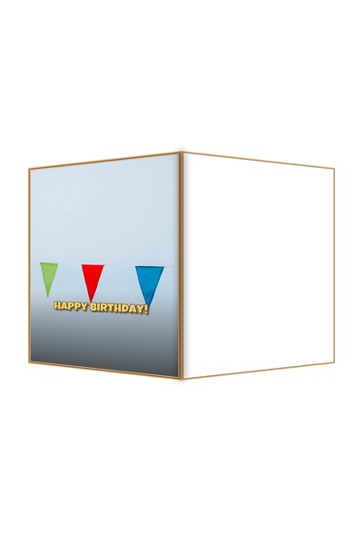 OEM Birthday Card Festive Banner and Garland, 13.3x19.4cm Folded, Holiday Design