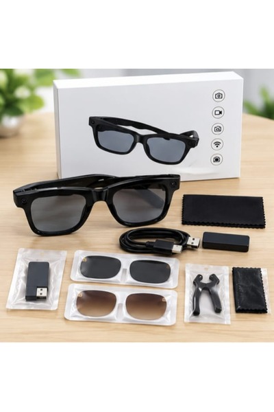 Generic AI Smart Camera Glasses with Bluetooth Audio, Hands-Free HD Video & W...