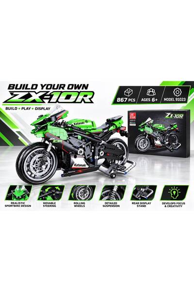 dehkah Build Your Own Bike - 867 Piece Zx-10R Sport Motorcycle Model Building...