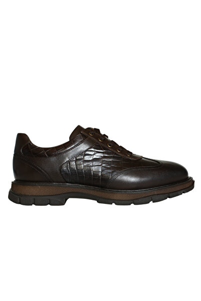 Platin Brown Leather Men's Casual Shoes