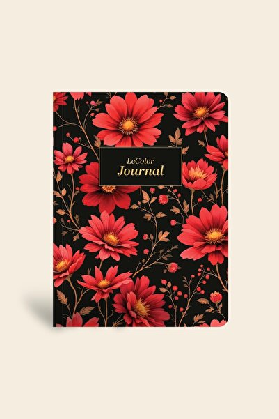 Le Color Midnight Ciltli Defter Çizgili Chrysanthemum 13x18 cm