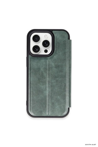 New Face Spt-Gld Newface iPhone 15 Pro Max Case Flip Cover - (143947) Dark Green