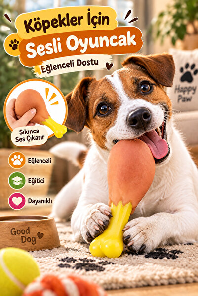 House Bird Köpekler İçin Sesli Tavuk Budu Oyuncak Isırma Çiğneme Eğitici Eğle...
