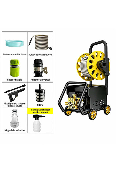 AT Performance ®   Aparat de spălat cu presiune înaltă AT-2091 – 2200W, Tambu...