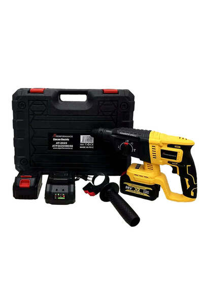AT Performance Mașină de găurit cu percuție 98V, 3500 RPM, 2 baterii, cu cuti...