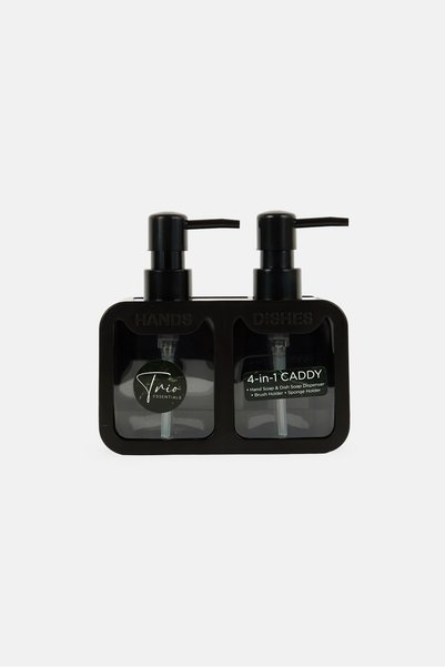 Trio 4 In 1 Hand and Dish Soap Dispenser, Black