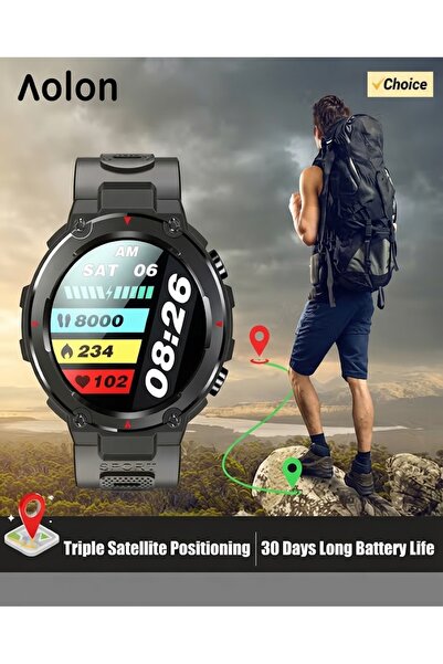 AOLON ساعة نافي آر الذكية بنظام تحديد المواقع العالمي (GPS) بشاشة AMOLED عالي...