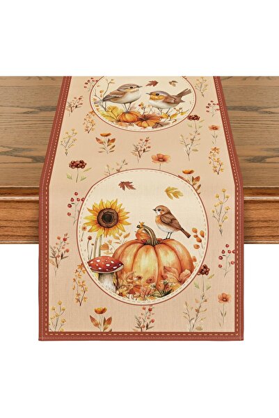 OtherMax Nap de Masă Decorativ de Toamnă cu Dovleci Portocaliu 40x140 cm — te...