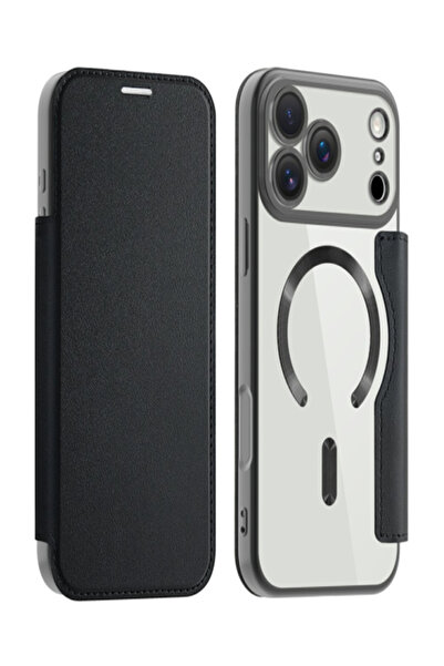 AUDIOX MagFlip Chrome » iPhone 17 - Husa MagBook, RFID protect, Leather frame |