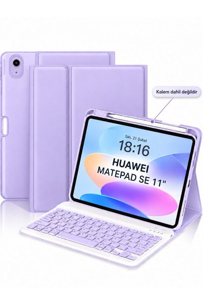 Alstrap Huawei MatePad Se 11 Inc Uyumlu Klavyeli Tablet Kılıfı Manyetik Bluet...
