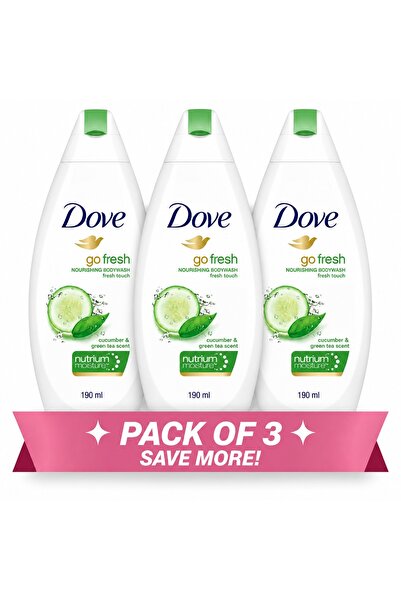 Dove Go Fresh Cucumber Body Wash, 3 x 200ml