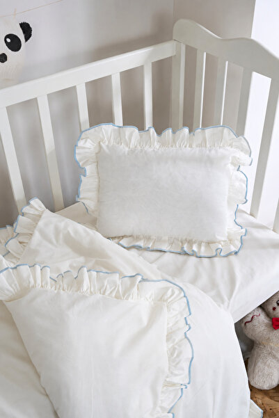 Magnolia طقم غطاء لحاف أطفال مزخرف بالكشكشة |   مجموعة من 3 قطع (غطاء لحاف - ...