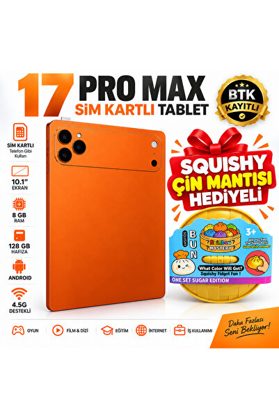 asfteknoloji 17 ProMax Sim Kartlı-Squıshy Çin Mantısı Hediyeli-Klavye+Mous+Ka...