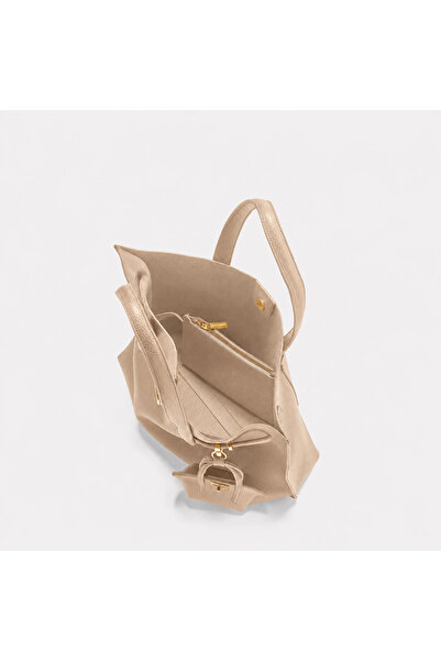 Black Ribbon Maxi Boy Women's Beige Tote Bag - Dora