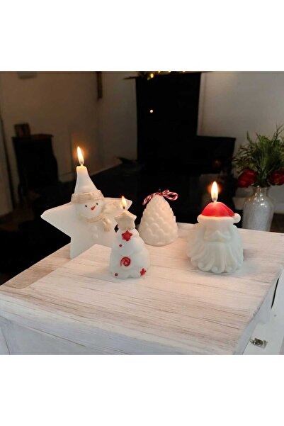 Pura Design Yılbaşı Mum Seti Kardan Adam-Noel Baba-Kozalak - Çam Ağacı