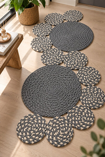 MaVaux Miora Yılan Model Bal Peteği Pamuklu Örgü Kilim, Modern Bohem Dekorati...