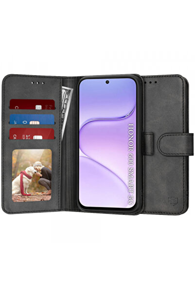 Techsuit Θήκη για Honor 600 Smart, Techsuit, Στυλ ημερολογίου, Μαύρο