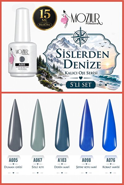 MOZIUR Sislerden Denize Kalıcı Oje Serisi 15ml Büyük Boy