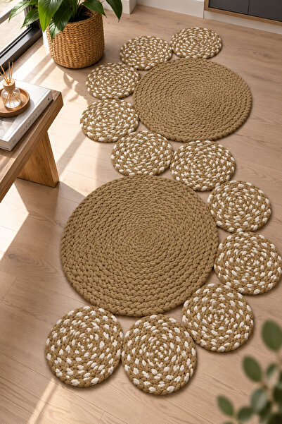 MaVaux Miora Yılan Model Bal Peteği Pamuklu Örgü Kilim, Modern Bohem Dekorati...