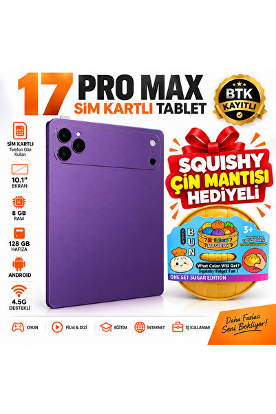 asfteknoloji 17 ProMax Sim Kartlı-Squıshy Çin Mantısı Hediyeli-Klavye+Mous+Ka...