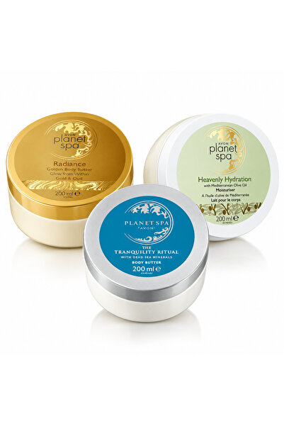AVON Σετ 3 προϊόντων σώματος Planet Spa: Λαμπερό Χρυσό Βούτυρο Σώματος, Ηρεμί...