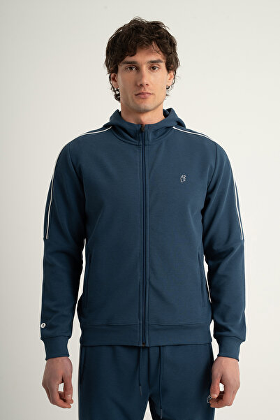 Airlife Stripe Agp 4 Full Length Zippered Men's Hoodie with Stripe Detail Par...