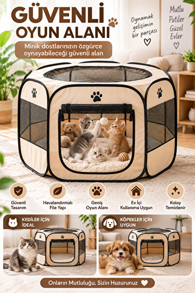 Yıldızhane XLBüyük Boy Katlanabilir Kedi Köpek Doğum Çadırı – Kedi Evi, Yavru...