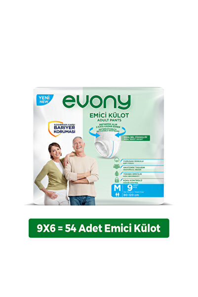 Evony Emici Külot Unisex M Beden 54 Adet