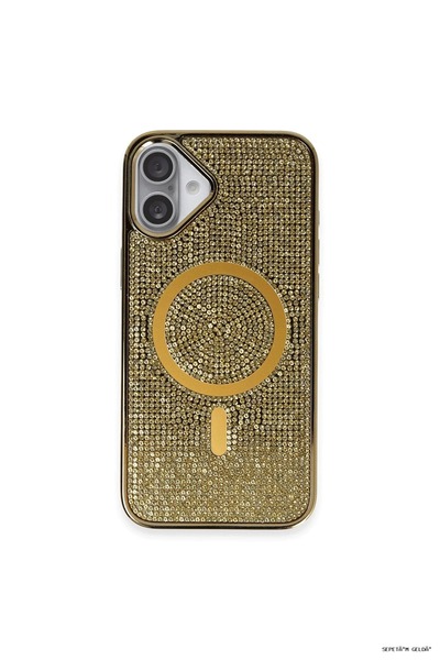 New Face غطاء SPT-GLD Newface لهاتف آيفون 16 بلس، غطاء ماسي متوافق مع Magsafe...