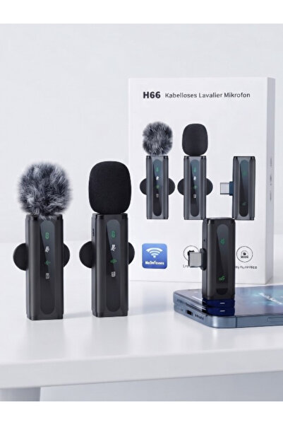 SOSYETEZGAHI H66 Pro Kablosuz Yaka Mikrofonu | Type-C Telefon Uyumlu, Gürültü...