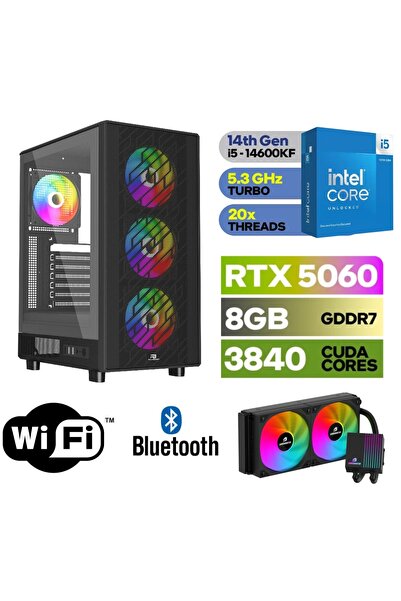ASUS ŞAFAK-GAMİNG PC Intel Core i5 14600KF 32GB RAM RTX 5060 8GB 500GB M.2 SS...